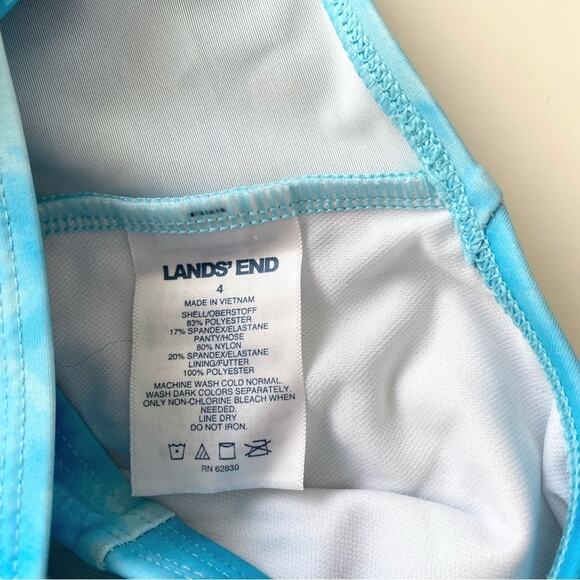 Lands' End Girl's One Piece Blue Skirt Tank Swimsuit Size 4 - Picture 4 of 4